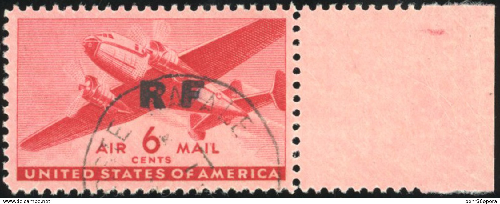 O Poste Navale. 6c. Aériens Des Etats-Unis Avec Griffe ''RF''. 5 Pièces. Surcharge Diverses. Catalogue Mayer. TB. - Poste Aérienne Militaire