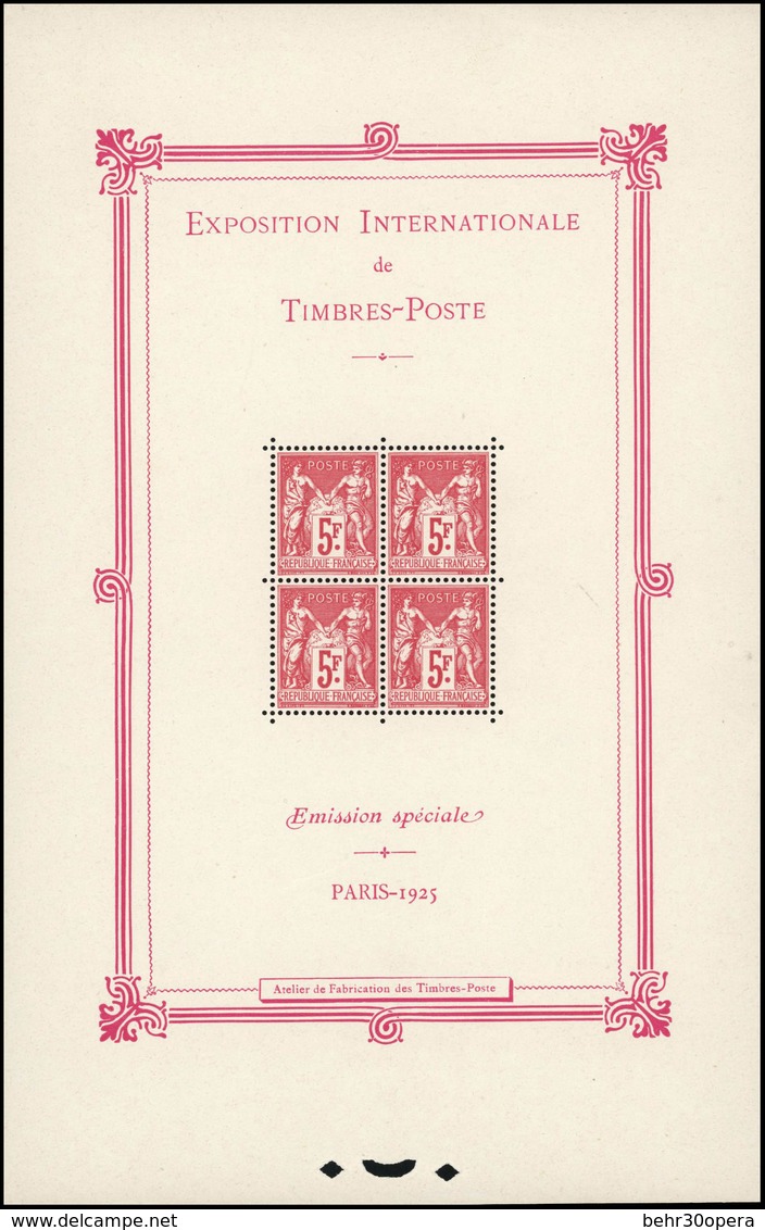 ** N°1, Bloc ''PARIS-1925''. SUP. - Autres & Non Classés