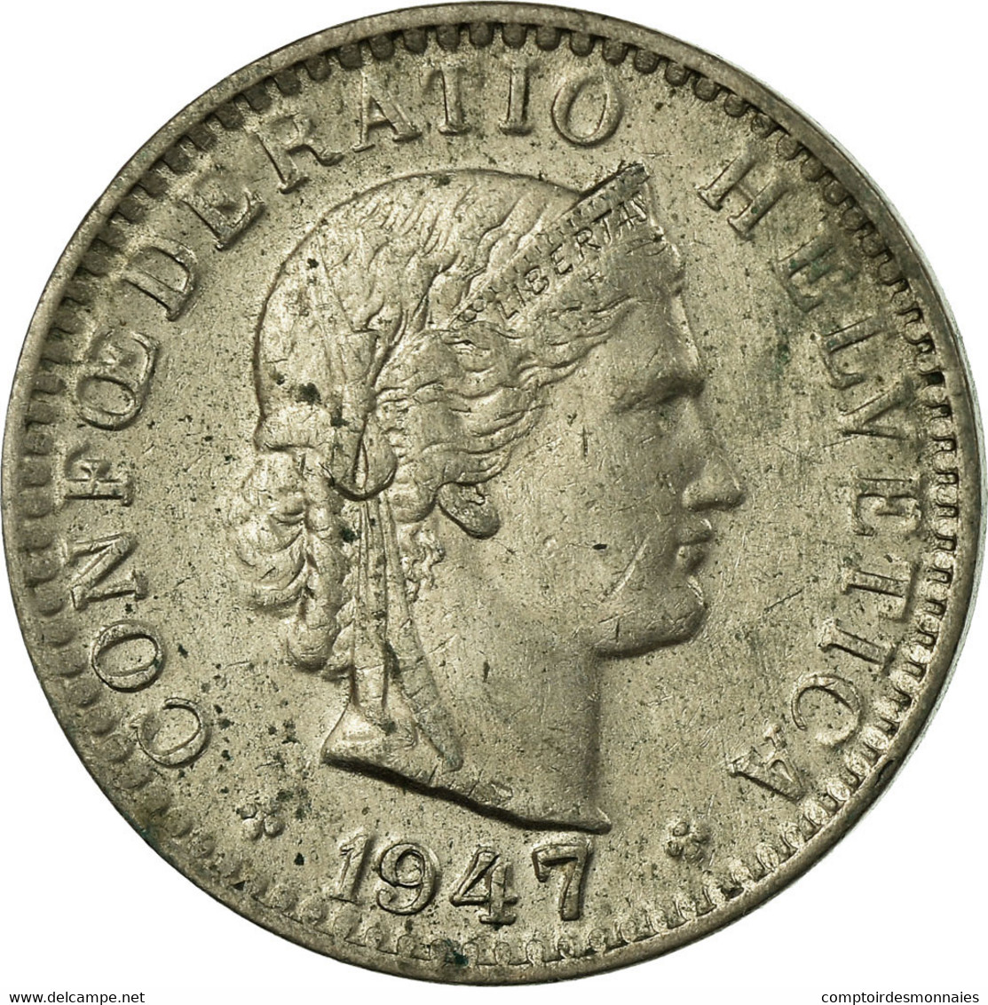 Monnaie, Suisse, 20 Rappen, 1947, Bern, TB+, Copper-nickel, KM:29a - Altri & Non Classificati