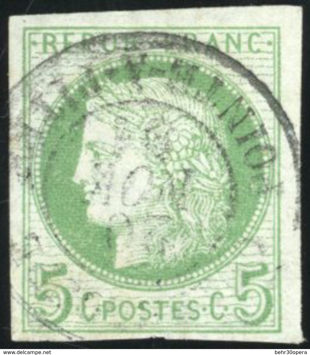 O N°17a, 5c. Vert S/azuré. Papier Filigrané Lacroix. Obl. POINTE A PITRE. TB. - Otros & Sin Clasificación