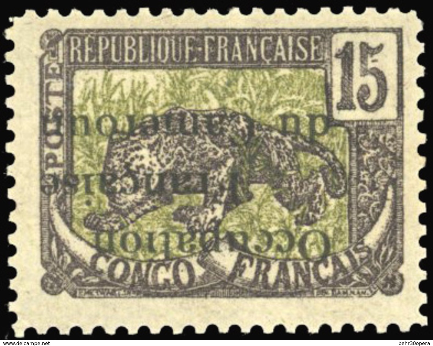 * N°57a, 15c. Violet Et Vert-olive. Surcharge Renversée. TB. - Otros & Sin Clasificación