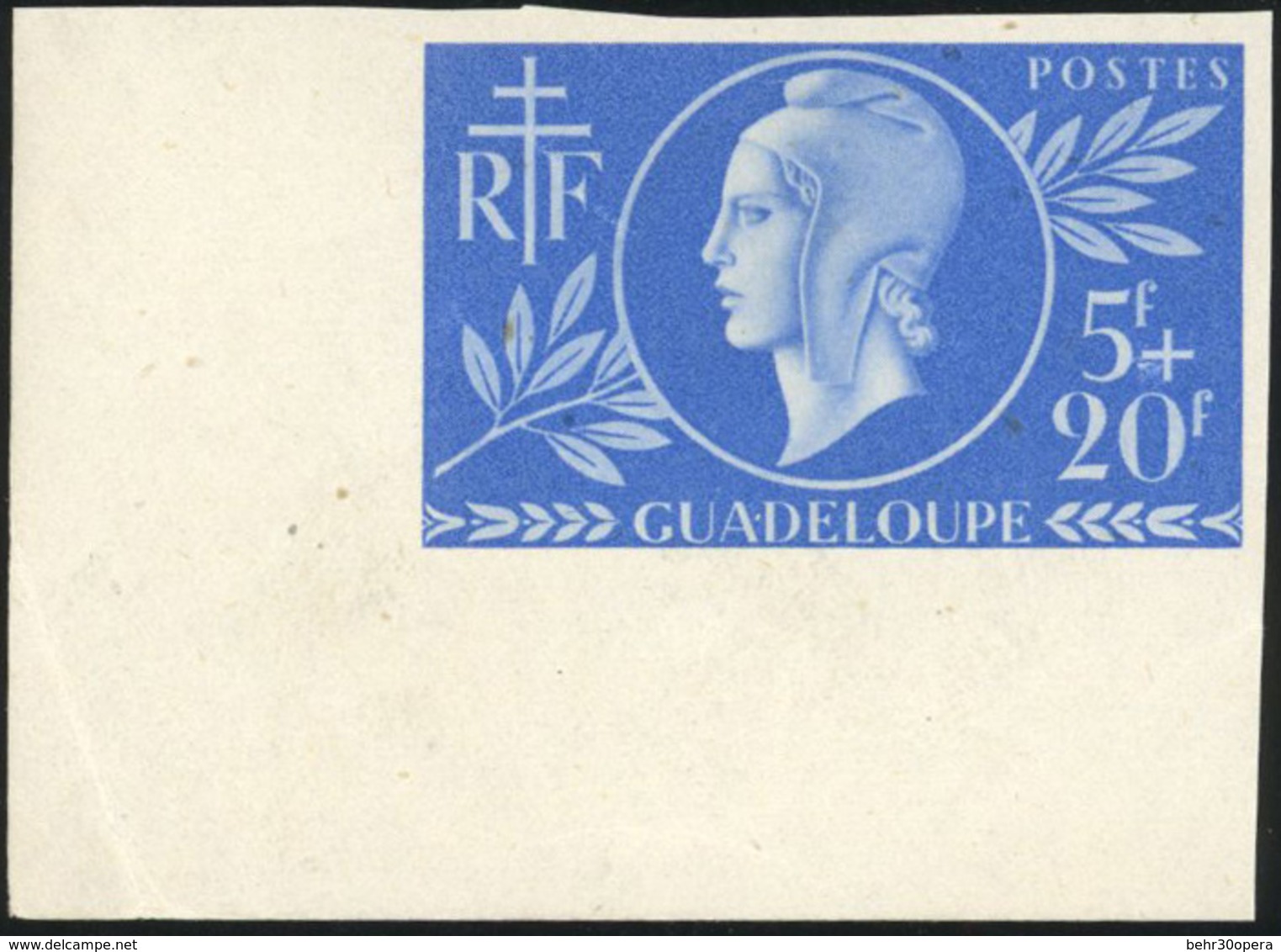 ** N°175a, 5F. + 20F. Bleu ENTRAIDE. ND. Coin De Feuille. SUP. - Autres & Non Classés