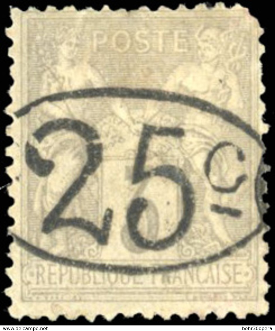 * N°25, 25c. S. 3c. Gris. Ellypse. Coin Très Abimé. R. B. - Otros & Sin Clasificación