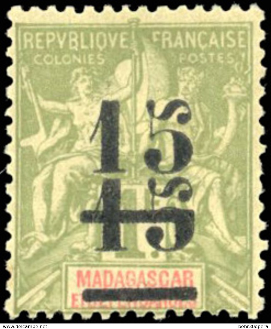 * N°50b, 15 S. 1Fr. Double Surcharge. TB. - Otros & Sin Clasificación