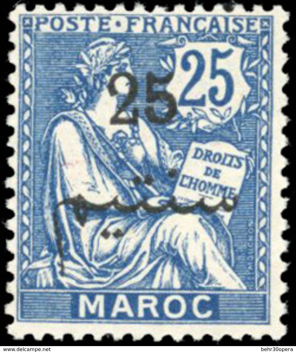 * N°32a, 25c. S. 25c. Bleu. Surcharge Noire. TB. - Otros & Sin Clasificación