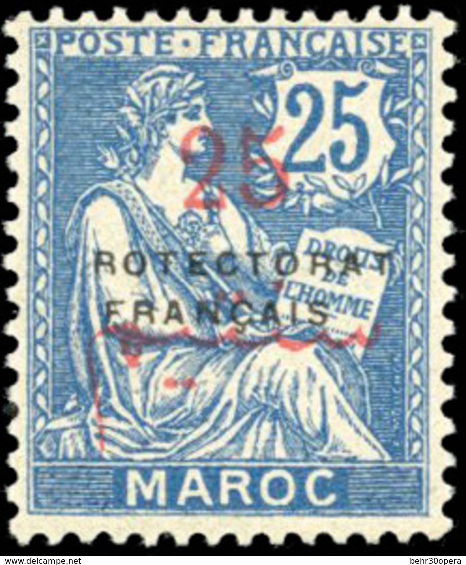 * N°43b + 44b, 20 C. S. 20c. Brun-lilas Et 25 C. S. 25c. Bleu. Surcharge '' ROTECTORAT''. TB. - Otros & Sin Clasificación