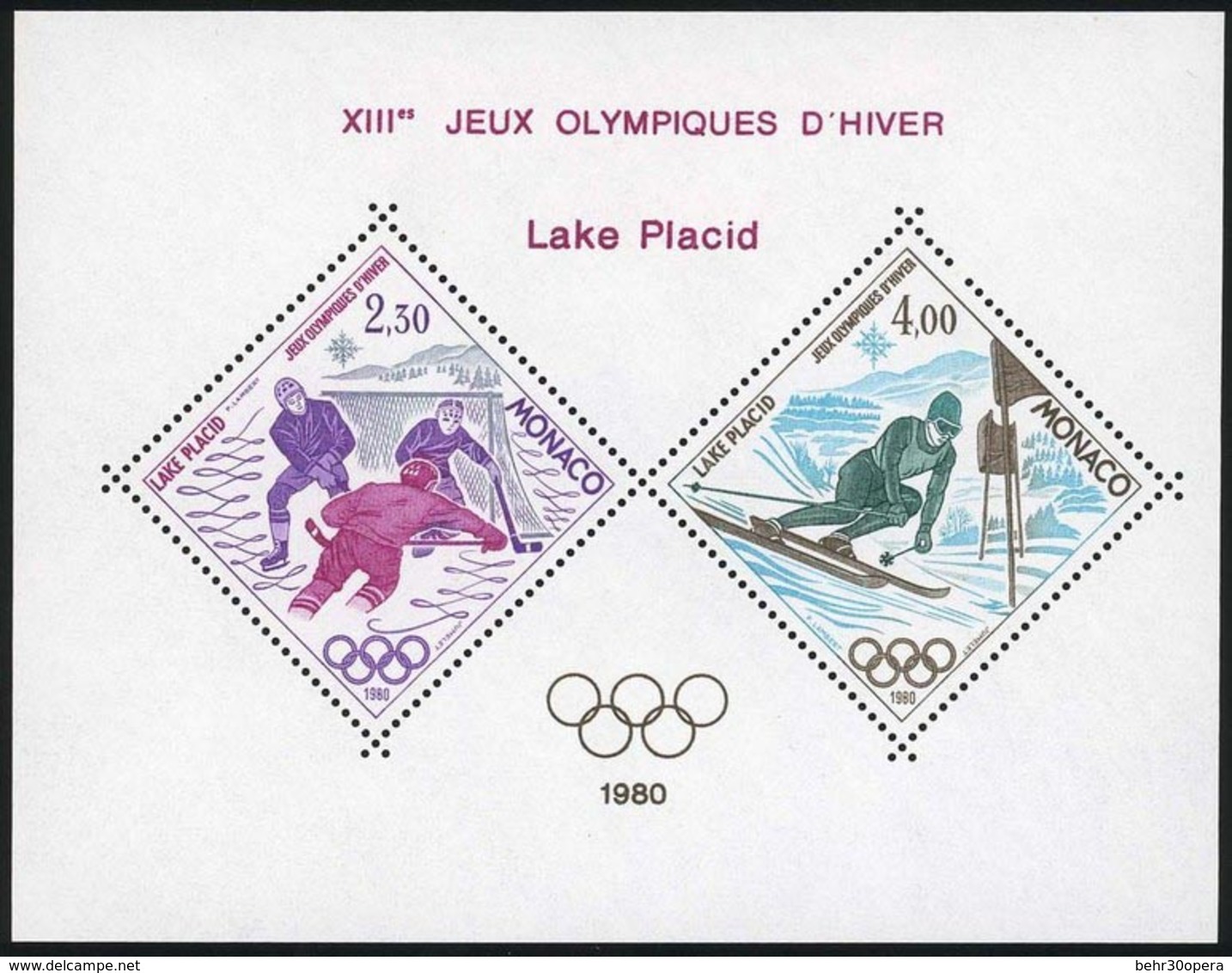 ** N°12, Bloc Spéciaux. Jeux Olympique Lake Placid 1980. SUP. - Autres & Non Classés