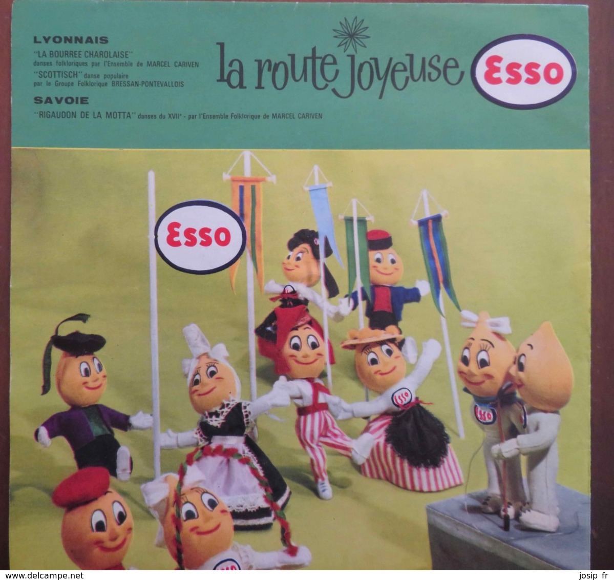 PUBLICITÉ ESSO (stations Service): DISQUE SOUPLE- MUSIQUES TRADITIONNELLES- LYONNAIS- SAVOIE (années 1960) - Pubblicitari