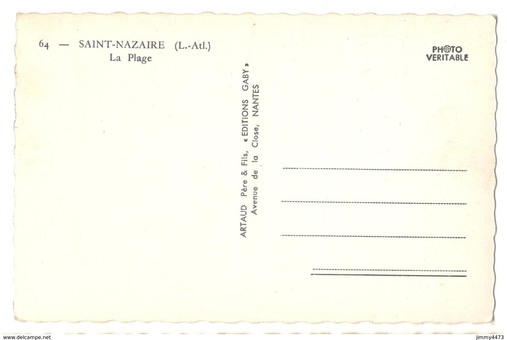 CPSM Dentelée - SAINT NAZAIRE - La Plage, Bien Animée 44 Loire Atlantique - N°64 - Edit. Gaby - ARTAUD Père Et Fils - Saint Nazaire