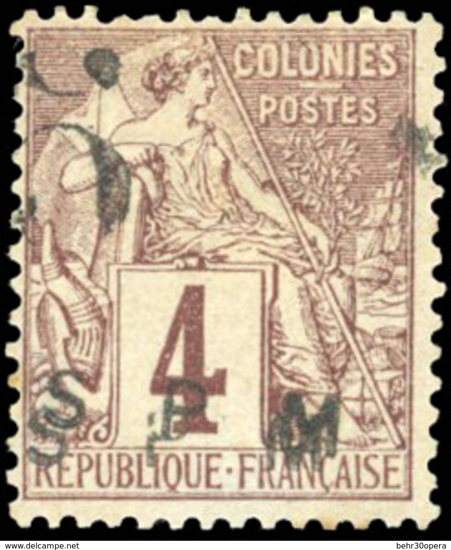 * N°4, 5c. S. 4c. Lilas-brun S. Gris. Double Surcharge ''S P M''. TB. - Otros & Sin Clasificación