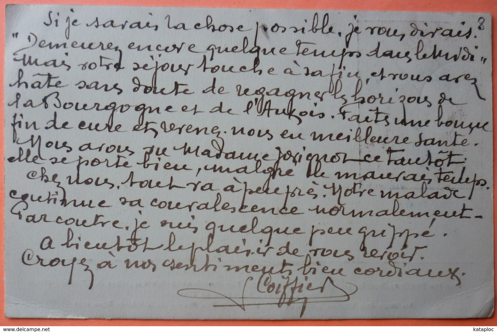 CARTE VILLY EN AUXOIS - 21 - LETTRE MANUSCRITE DE LOUIS COIFFIER 1933 - POETE ECRIVAIN ACADEMIE -SCAN RECTO/VERSO -10 - Autres & Non Classés