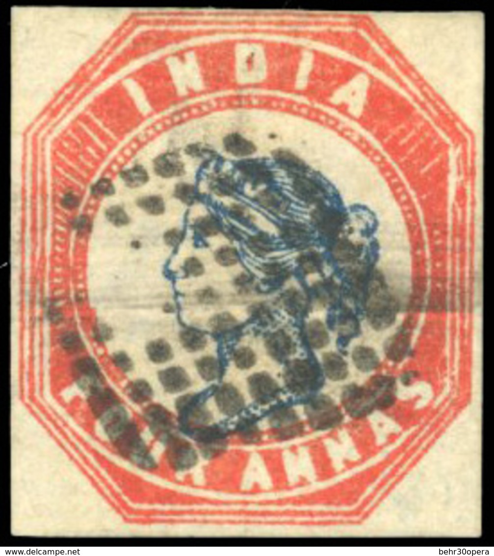 O N°5, 4a. Bleu Foncé Et Rouge Intense. Tête Die III. Cadre Die I. (SG#21- C.2250£). SUP. - Otros & Sin Clasificación