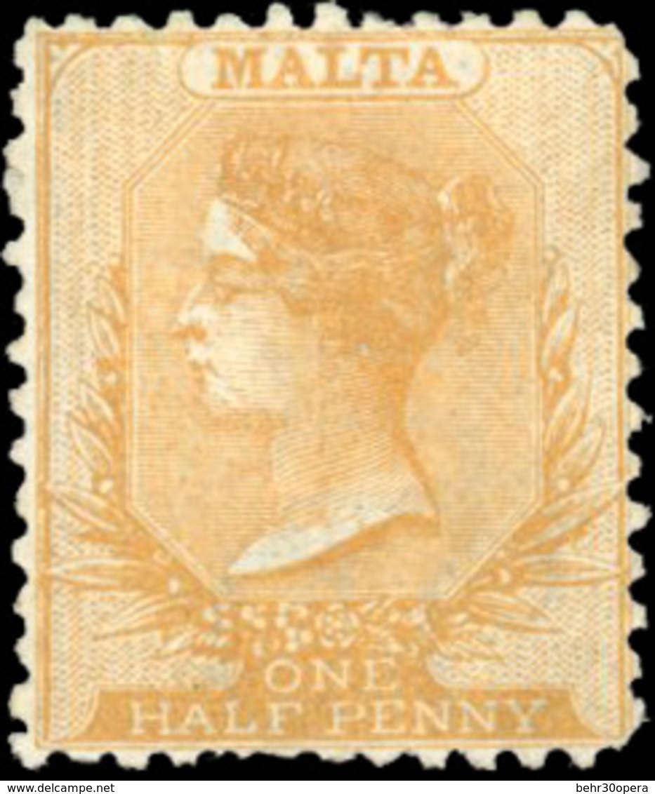 (*) N°2+2a, 1/2p. Bistre* + 1/2p. Jaune (*). (SG#14-15- C.560£). B. - Malta (...-1964)