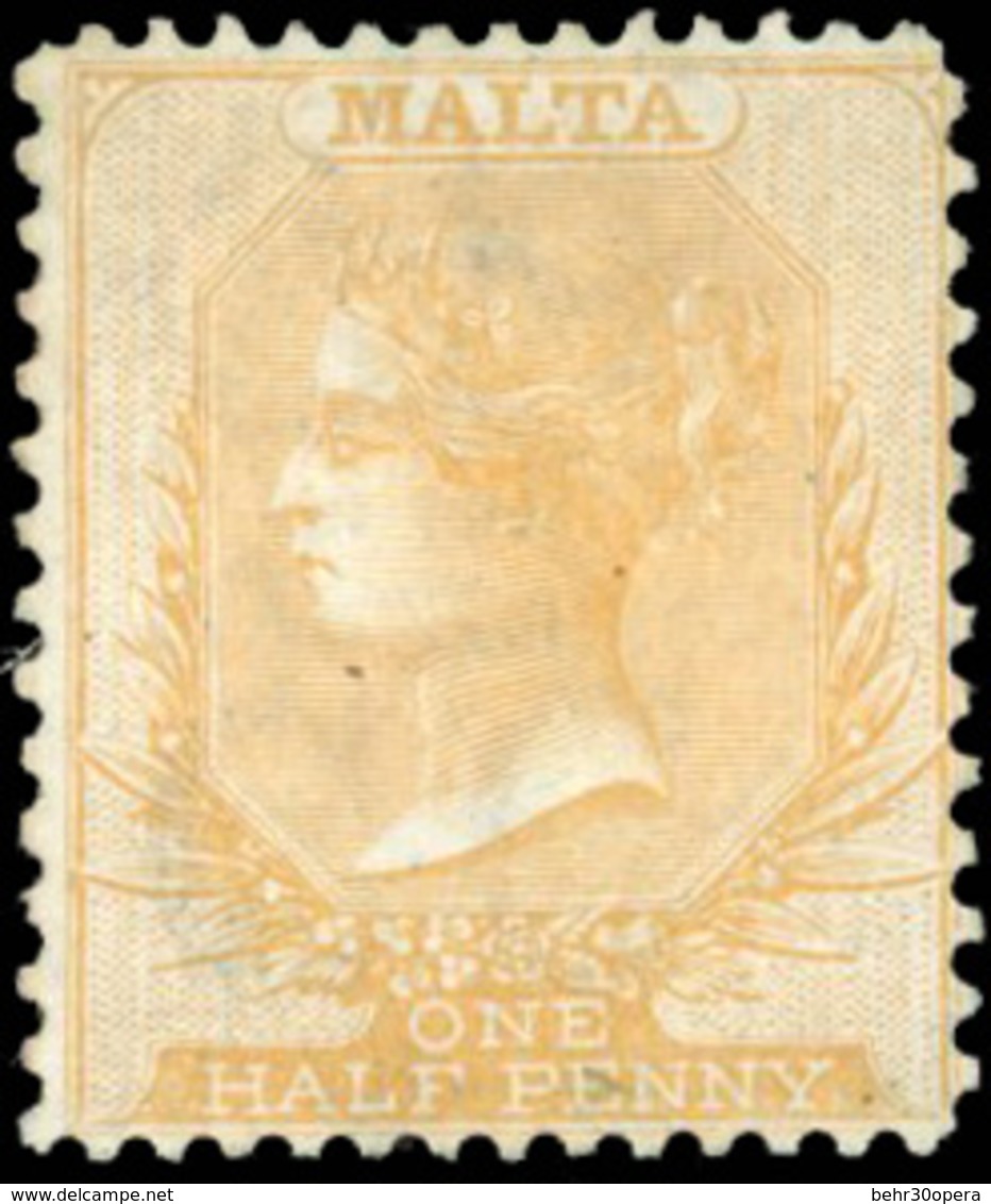 (*) N°3c, 1/2p. Bistre. (SG#16- C.200£). Dentelé 14x12 1/2. TB. - Malta (...-1964)