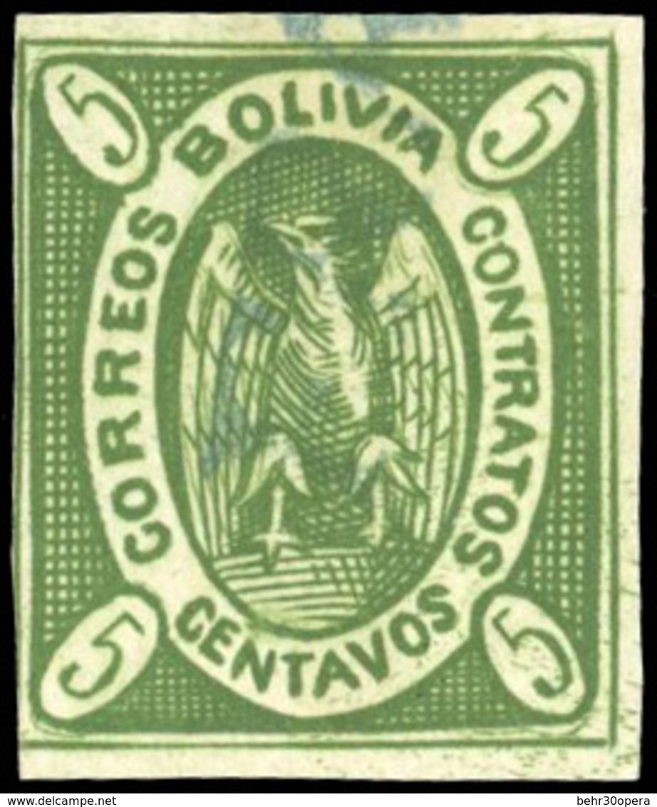 (*) N°1, 5c. Vert-jaune. TB. - Bolivie