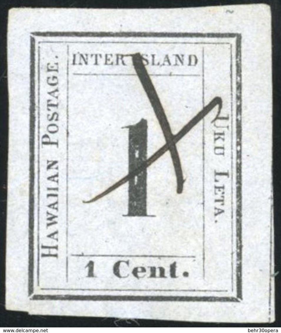 * N°11, 1c. Noir S/papier Gris-clair. SUP. - Hawaii