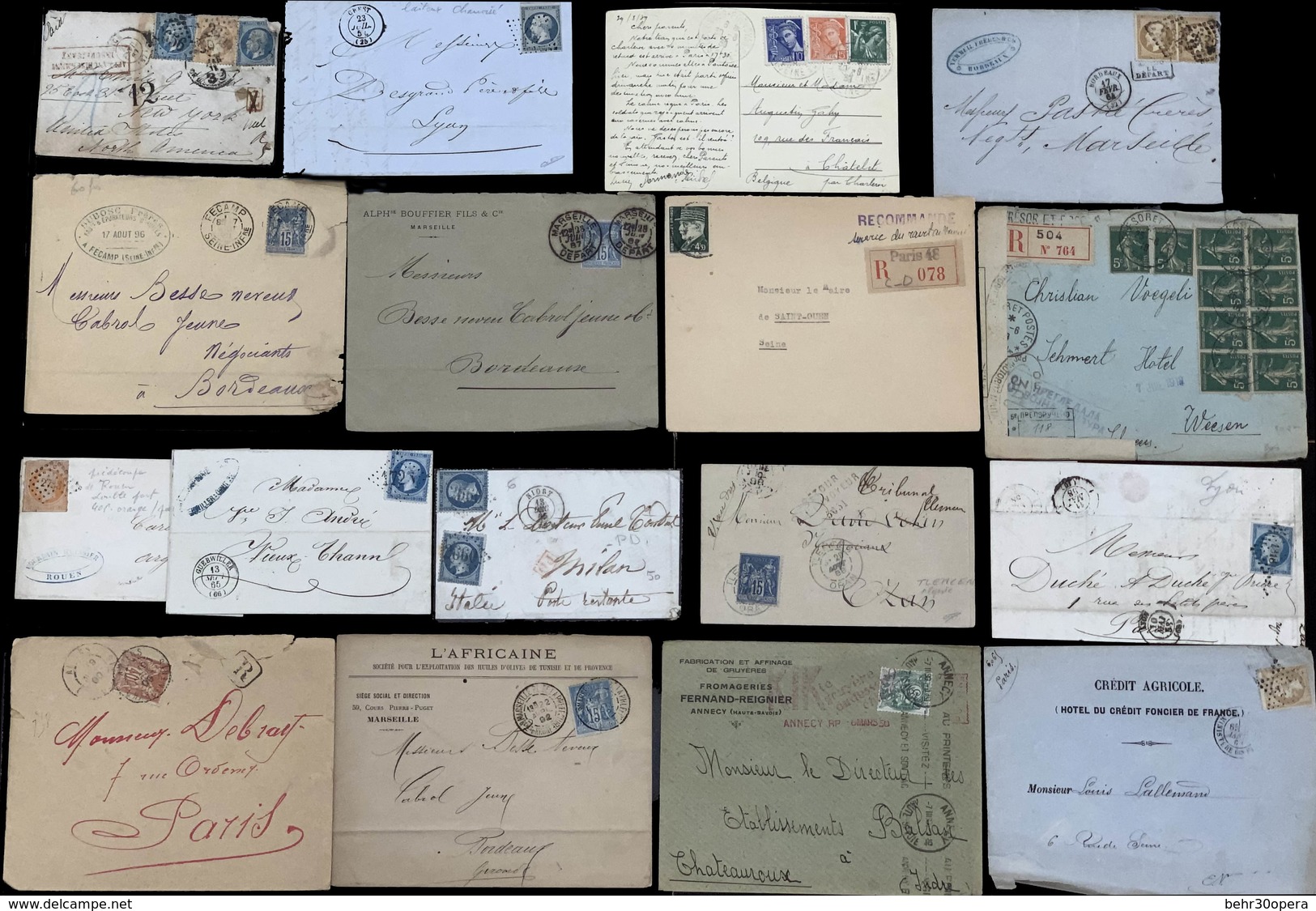 O Collection De Lettre De FRANCE De Toutes Périodes, CLASSIQUE ET MODERNE. Très Bon Lot à étudier. SUP. - Collections