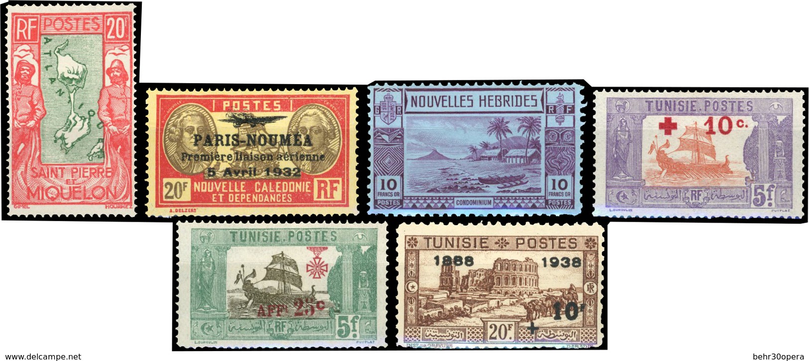 * Ensemble De Timbres De COLONIES FRANCAISES Dont TUNISIE, NOUVELLES CALEDONIES, NOUVELLES HEBRIDES Et SAINT PIERRE ET M - Autres & Non Classés