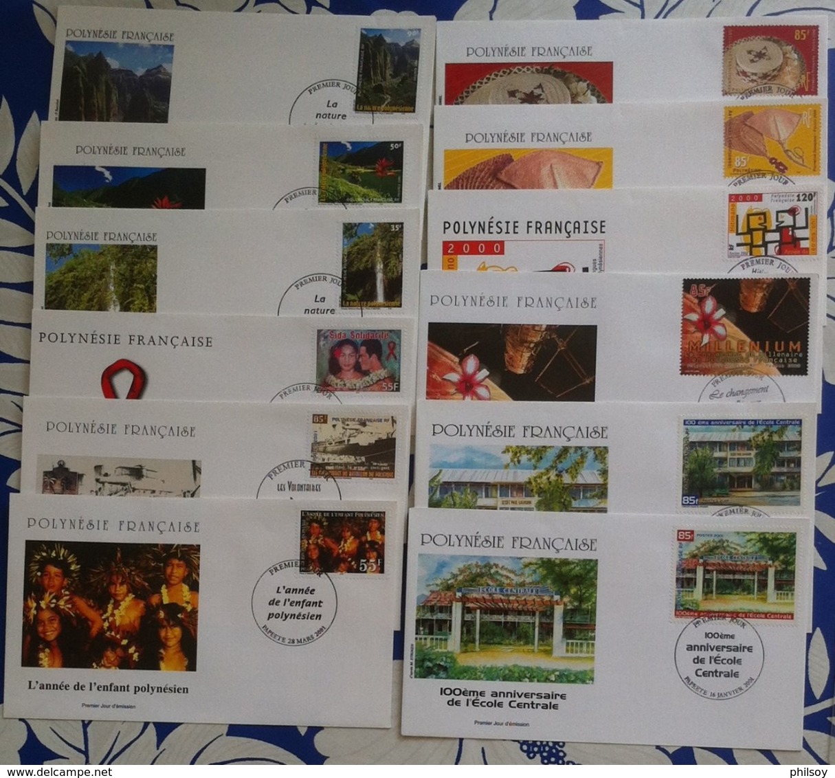 POLYNESIE FRANCAISE 12 FDC 2000/2001 - Collections, Lots & Séries