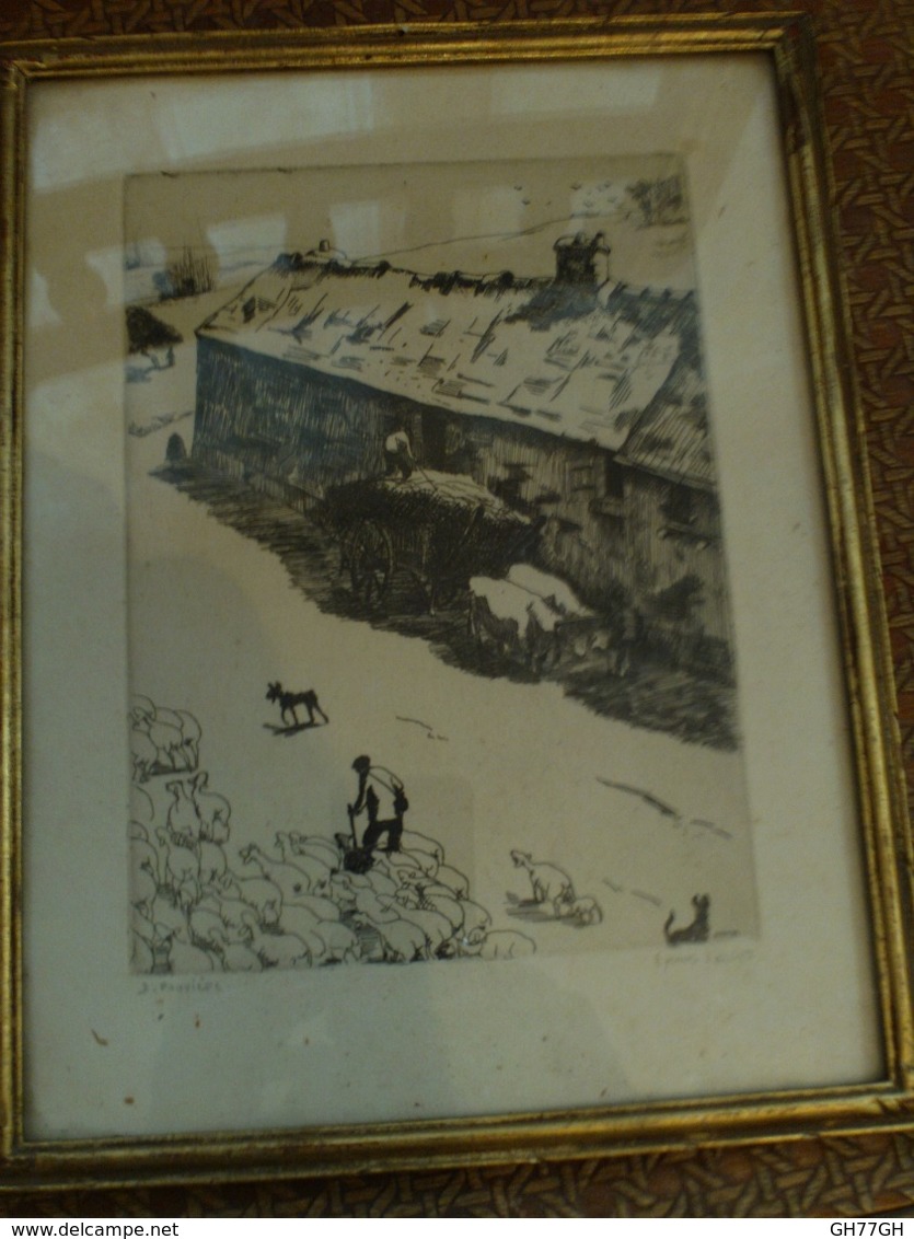 Litho. Originale Daniel Rouvière 25x19cm -école Barbizon - Litografia