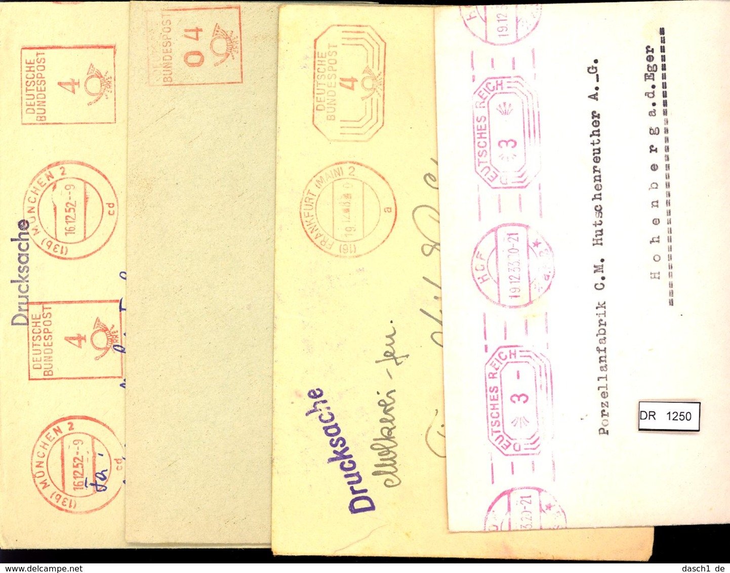 Deutsches Reich, 4 Briefe Mit Freistempel - Sonstige & Ohne Zuordnung