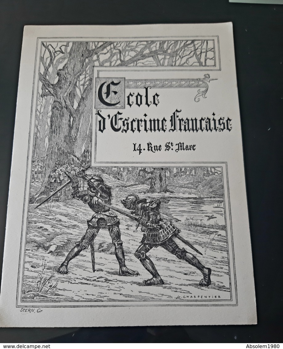 PROGRAMME 1897 STERN ECOLE D'ESCRIME FRANCAISE ASSAUT ANNUEL FENCING SCHERMA FECHTEN ESGRIMA SPORT ESCRIMEUR - Programmes