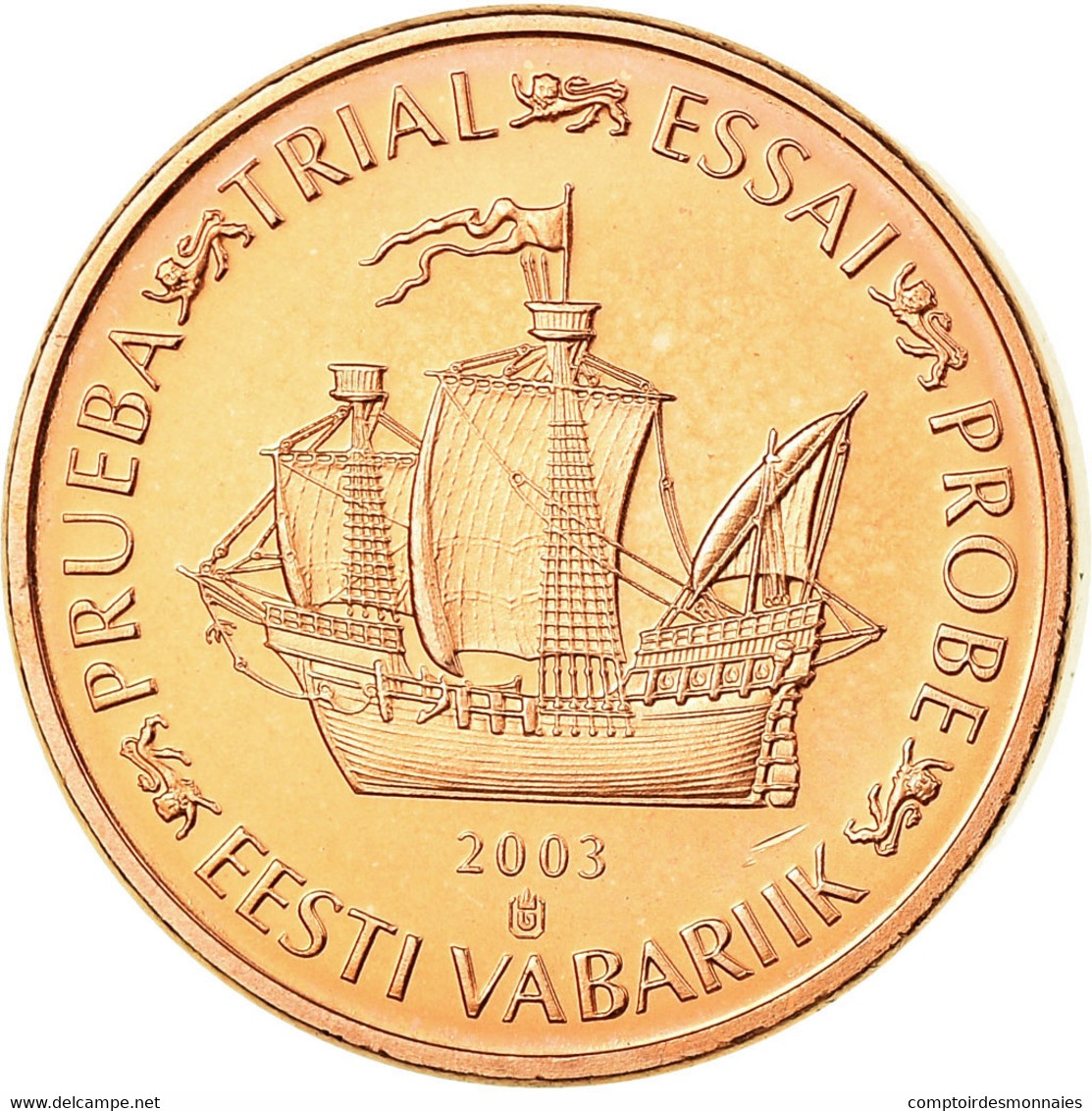 Estonia, Euro Cent, 2003, SPL, Copper Plated Steel - Essais Privés / Non-officiels