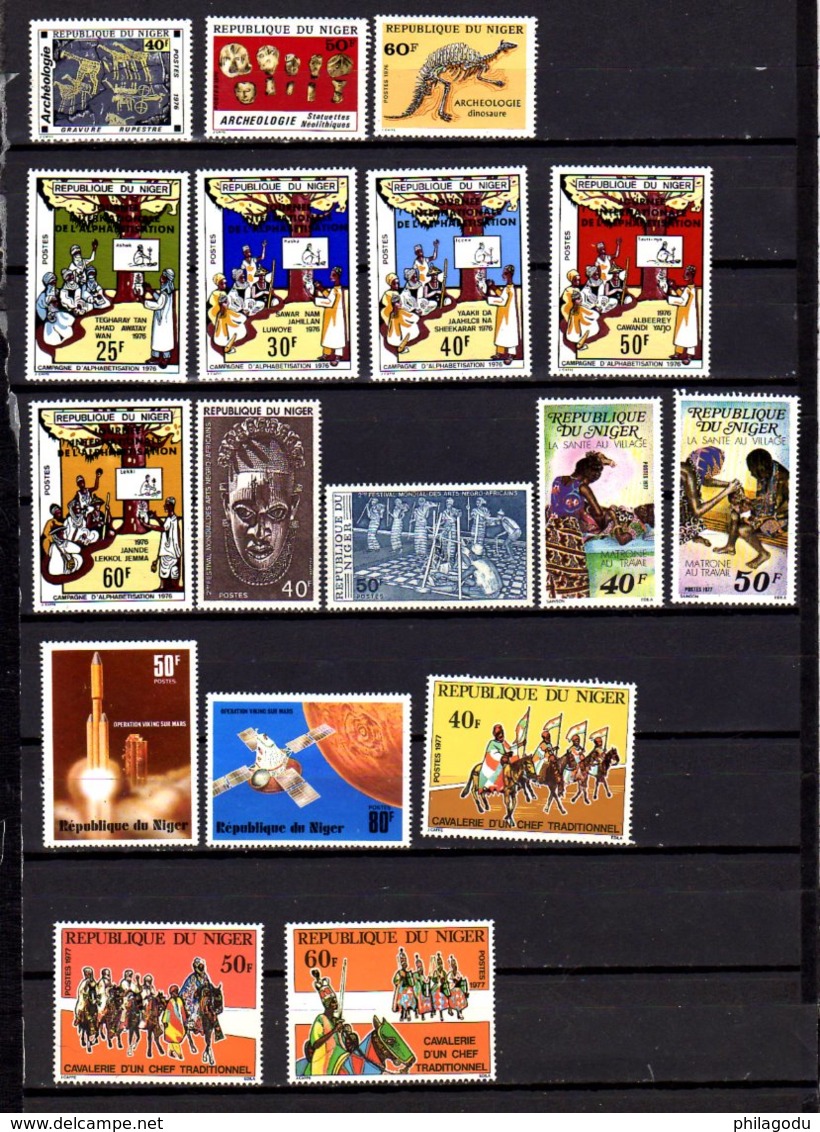 Niger 1974-78, Lot Neuf, Séries Et Dépareillés, Entre 313 Et 433**, Cote 73 €, - Niger (1960-...)