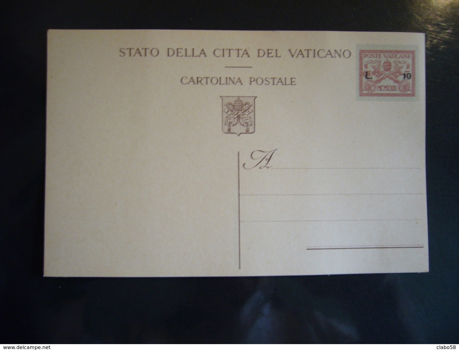 1929  STATO DELLA CITTA' DEL VATICANO  CARTOLINA POSTALE       L.  10 - Nuevos