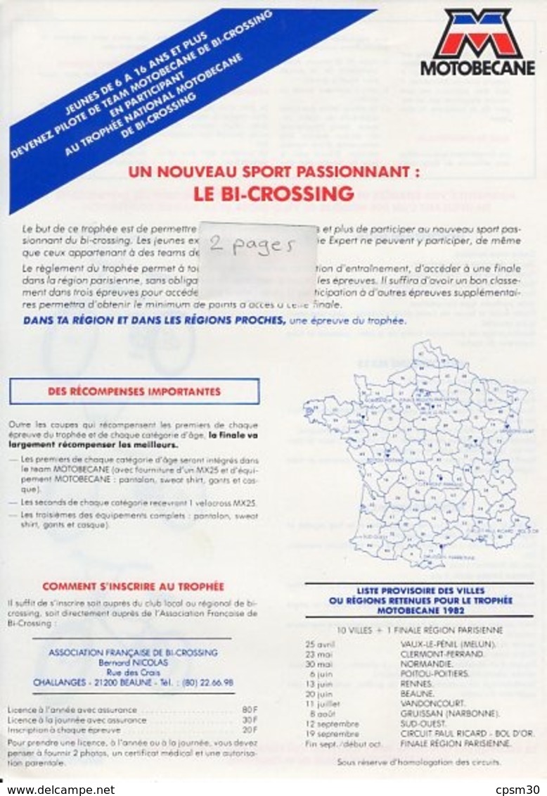 tarif de vente vélo cyclomoteur motocyclette motobécane et divers publicités de cycles cyclomoteurs (20 documents)