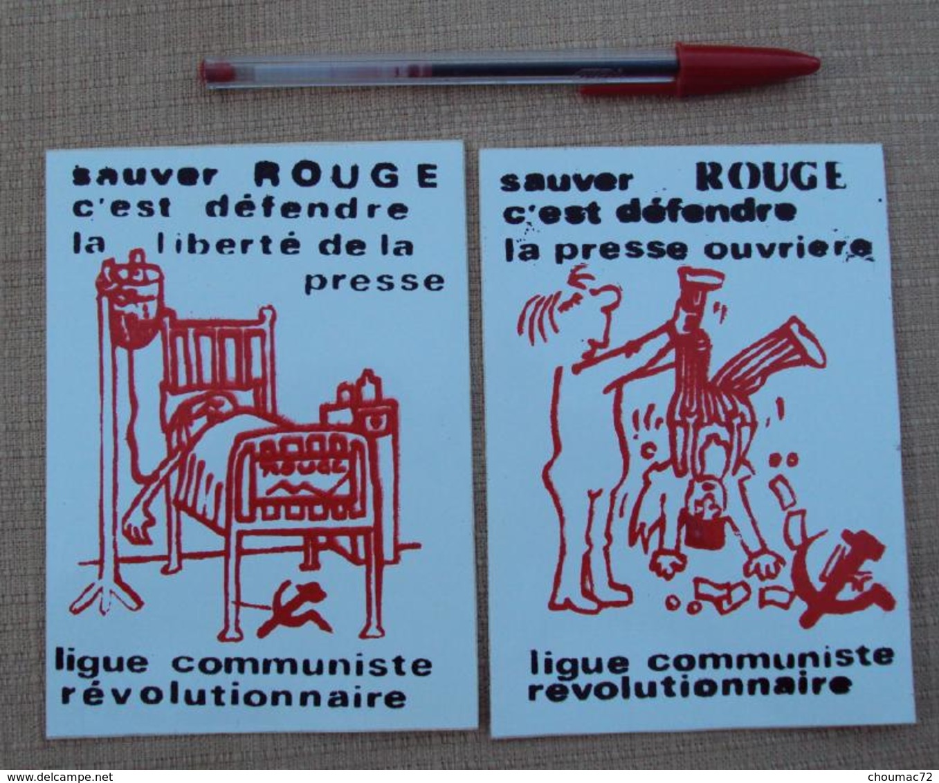 Autocollant 109, Politique, Lot De 2 Autocollants Ligue Communiste Révolutionnaire, Sauver Rouge - Stickers