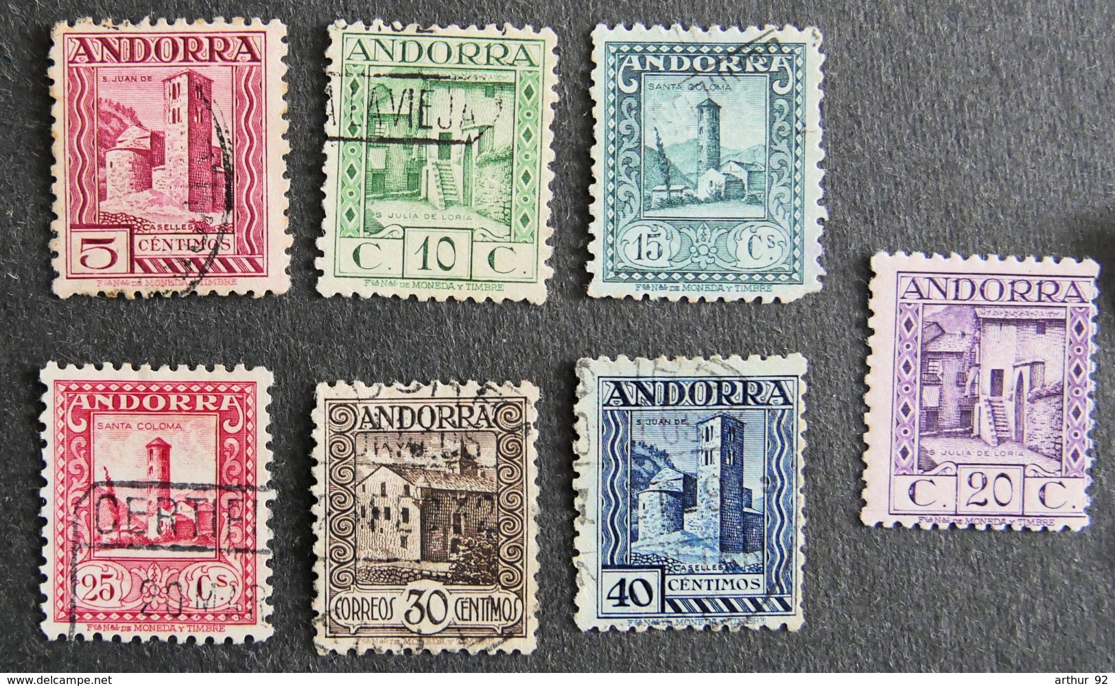 ANDORRE ESPAGNOL - 1931 - YT 16B à 22 B - Used Stamps