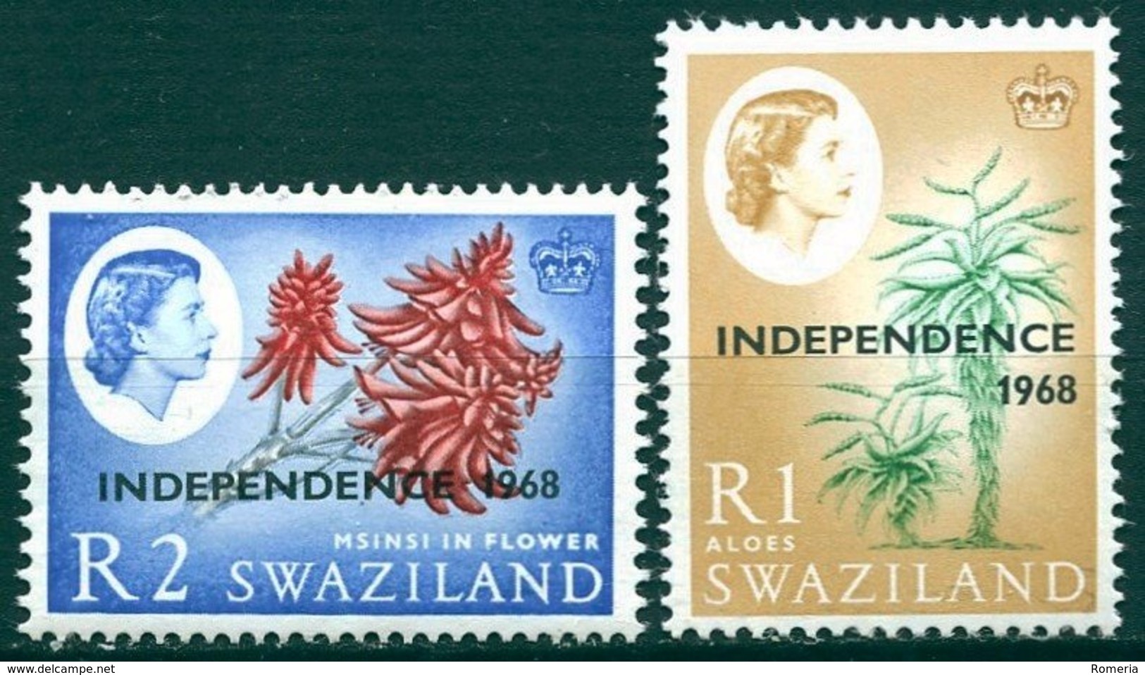Swaziland - 1968 - Yt 154/155 - Série Courante - ** - Swaziland (1968-...)