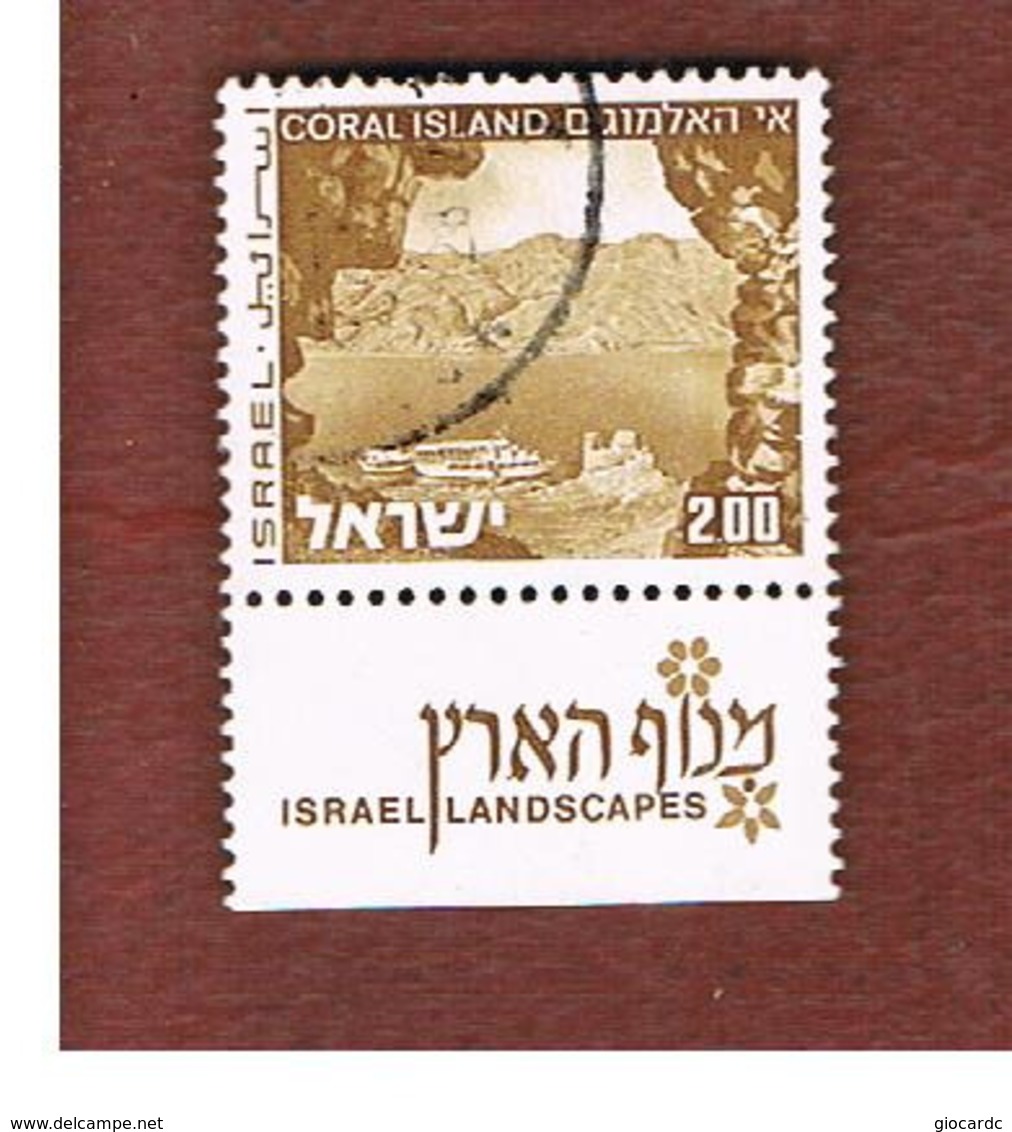 ISRAELE (ISRAEL)  - SG 497  - 1972 LANDSCAPES: CORAL ISLAND  (WITH LABEL) - USED ° - Used Stamps (with Tabs)