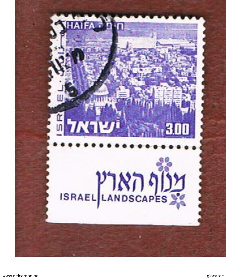 ISRAELE (ISRAEL)  - SG 510  - 1972 LANDSCAPES: HAIFA  (WITH LABEL) - USED ° - Used Stamps (with Tabs)