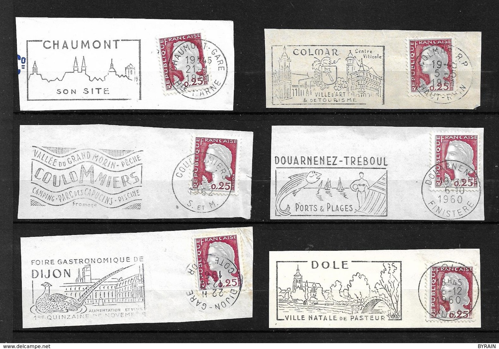 FRANCE 1960   Lot 6  Timbres N° 1263 +  Flamme Sur Fragment - Autres & Non Classés