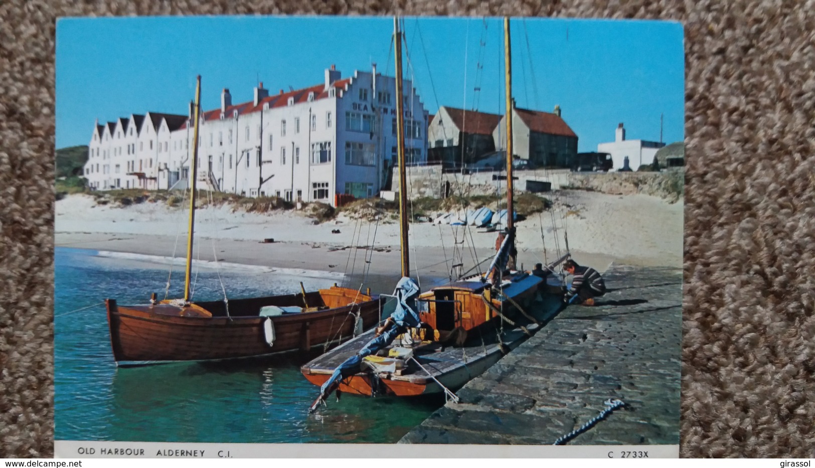 CPSM ALDERNEY OLD HARBOUR BOATS VOILIERS BATEAUX ED JUDGES 1989 - Alderney