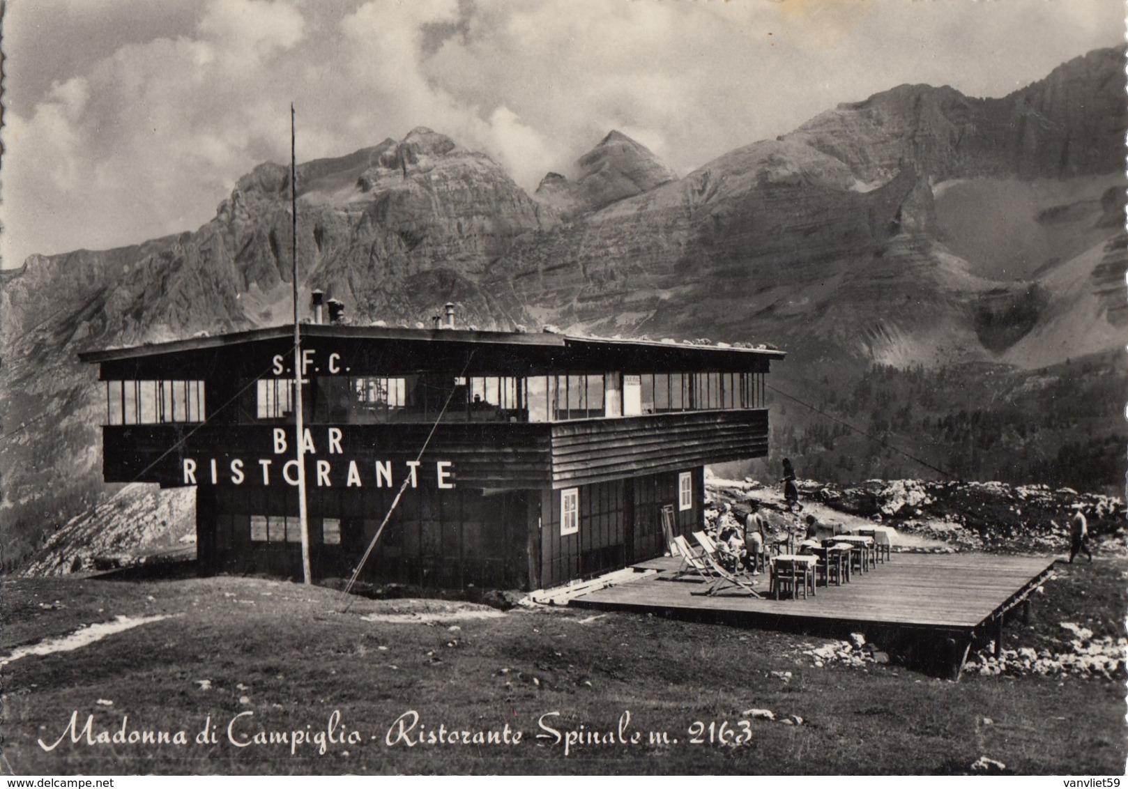 MADONNA DI CAMPIGLIO-TRENTO-RISTORANTE=SPINALE=CARTOLINA VERA FOTOGRAFIA VIAGGIATA IL 26-8-1950 - Trento