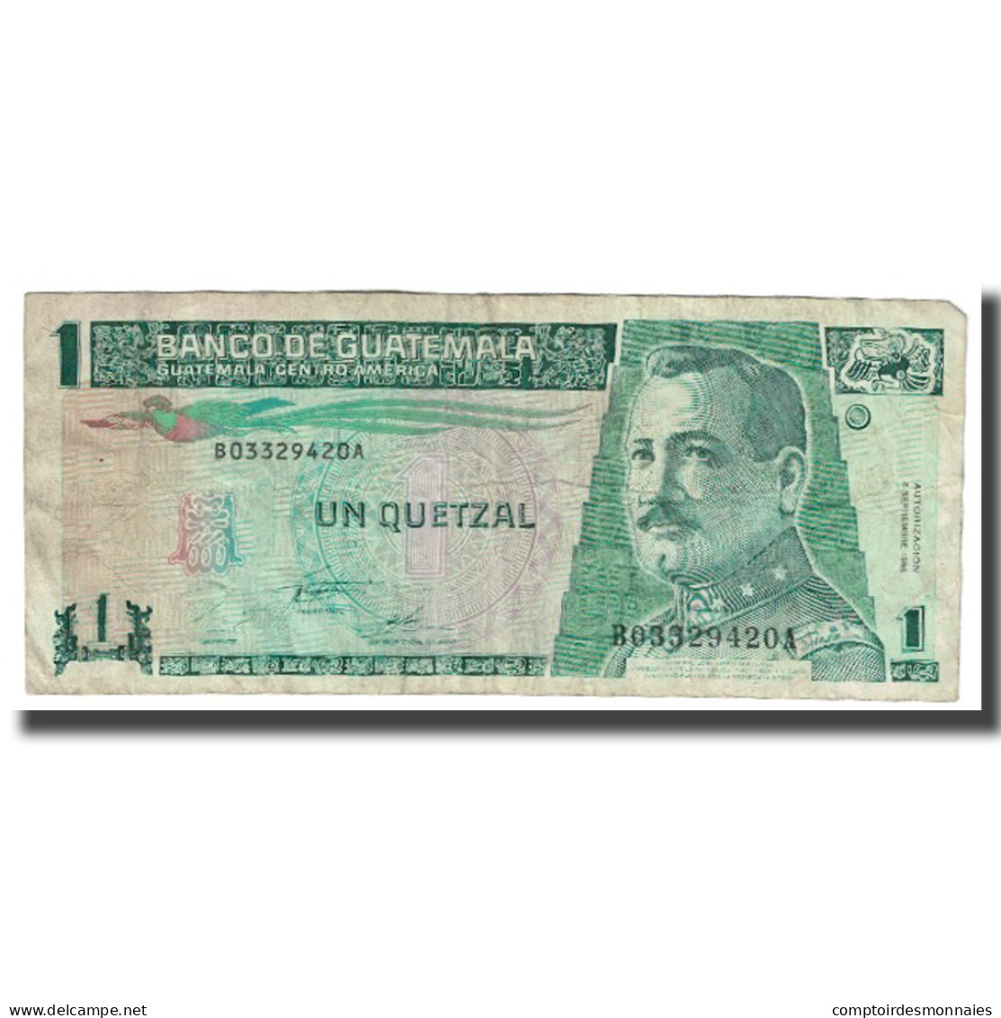 Billet, Guatemala, 1 Quetzal, 1995, 1995-09-06, KM:66, TB - Guatemala