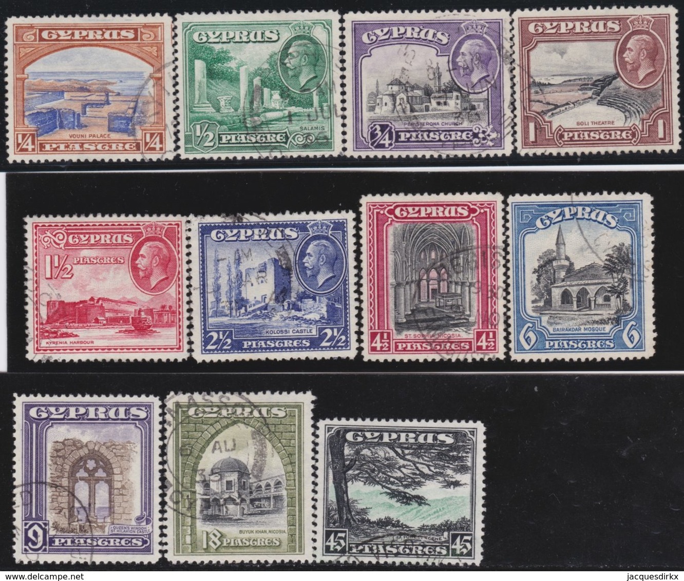 Cyprus     .    SG     .    133/143  (2 Scans)    .     O     .  Gebruikt    .     /    .    Cancelled - Cyprus (...-1960)