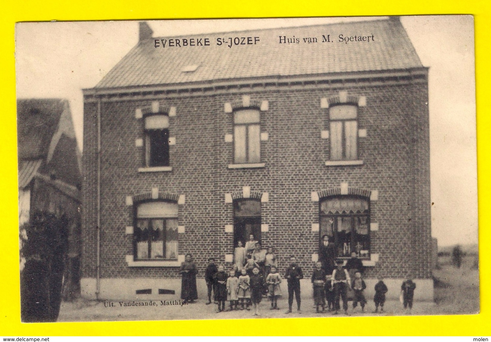 EVERBEKE ST-JOZEF HUIS VAN M. SOETAERT  EVERBEEK BRAKEL Geschiedenis Heemkunde Erfgoed Postkaart Prentkaart St 3400 - Brakel