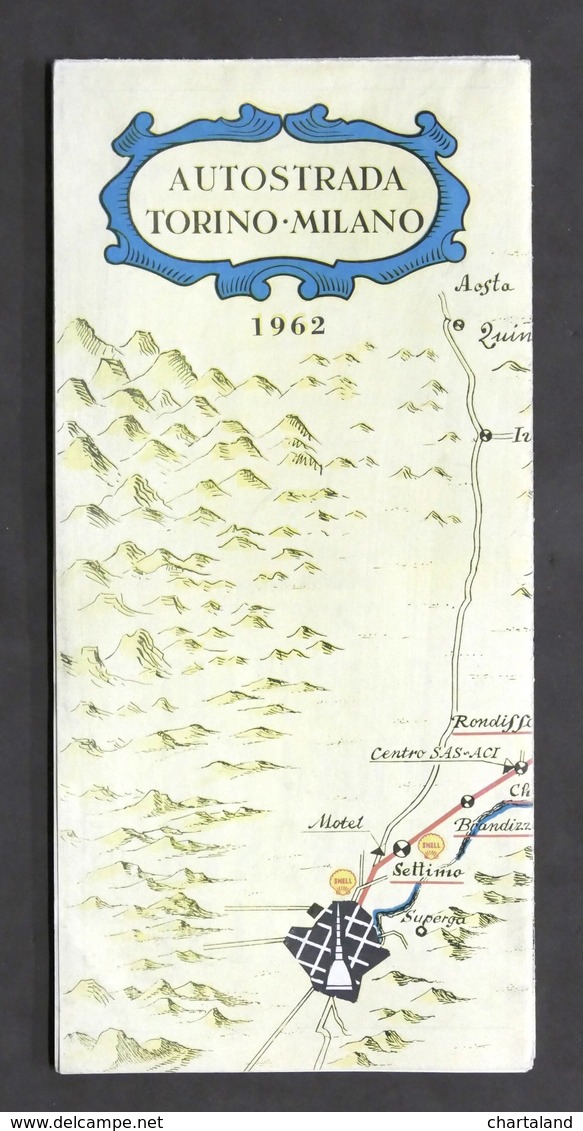 Carta Stradale - Autostrada Torino - Milano - 1962 - Autogrill Pavesi - Altri & Non Classificati