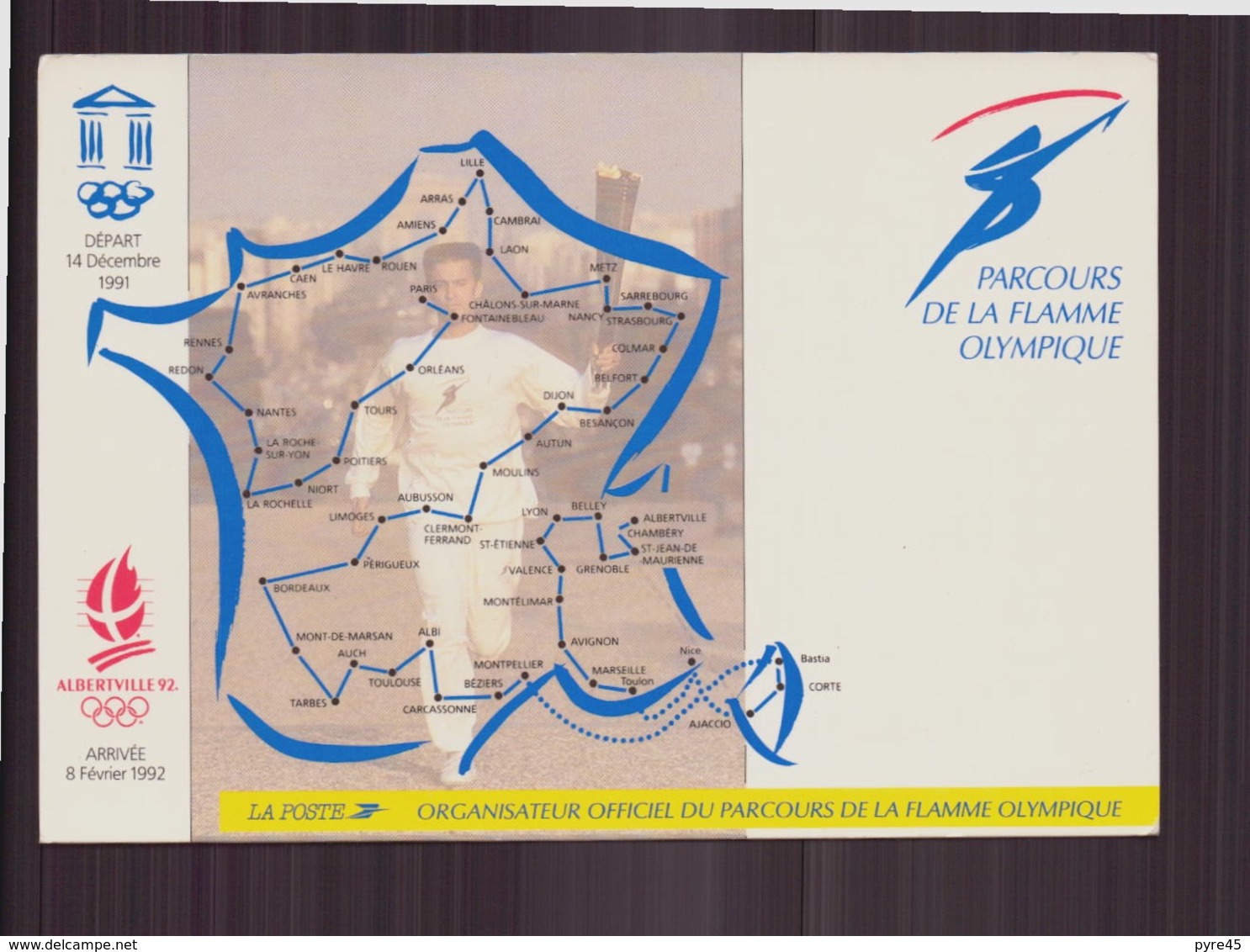 PARCOURS DE LA FLAMME OLYMPIQUE ALBERTVILLE 1992 - Olympische Spelen