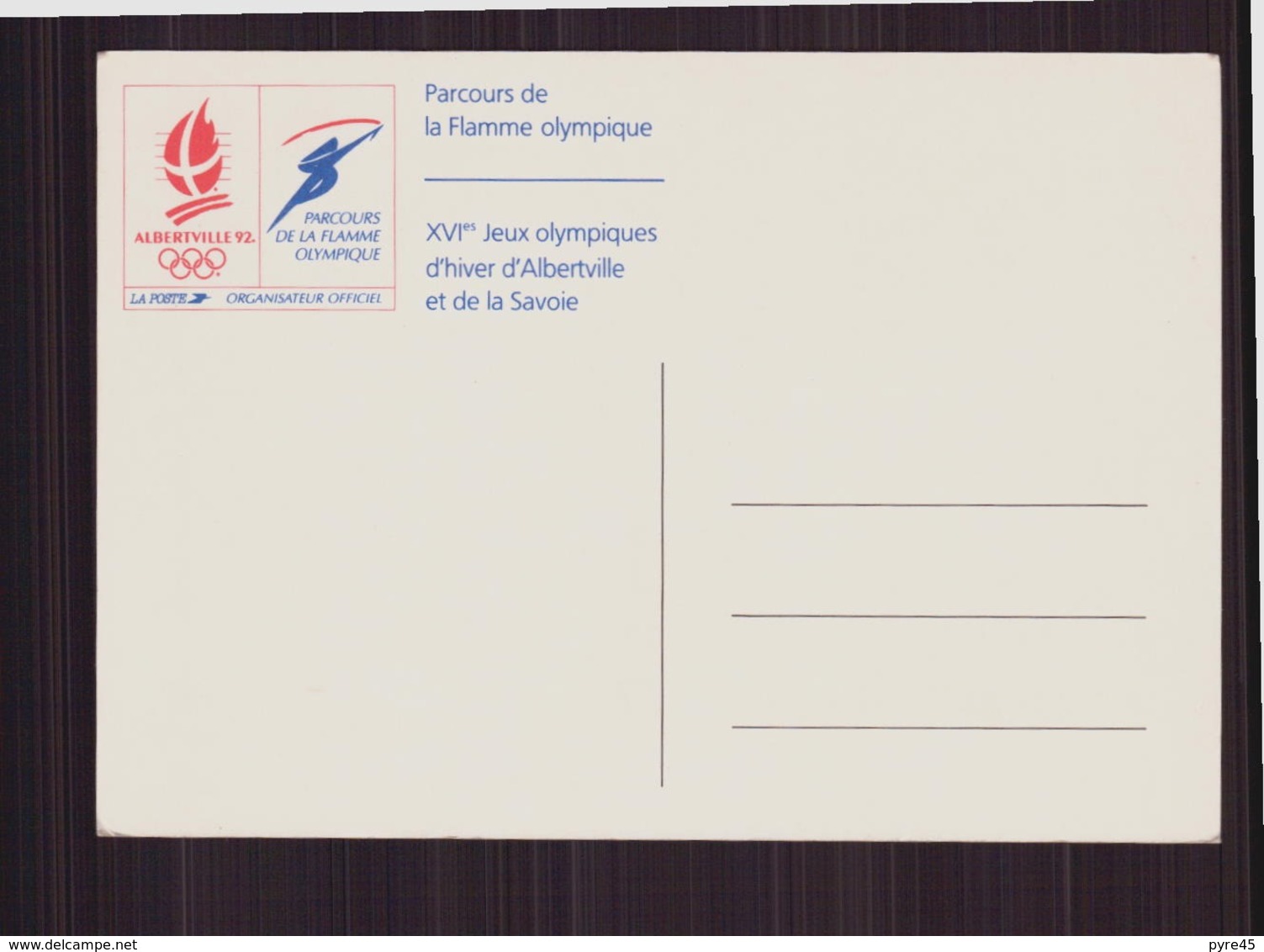 PARCOURS DE LA FLAMME OLYMPIQUE ALBERTVILLE 1992 - Olympic Games