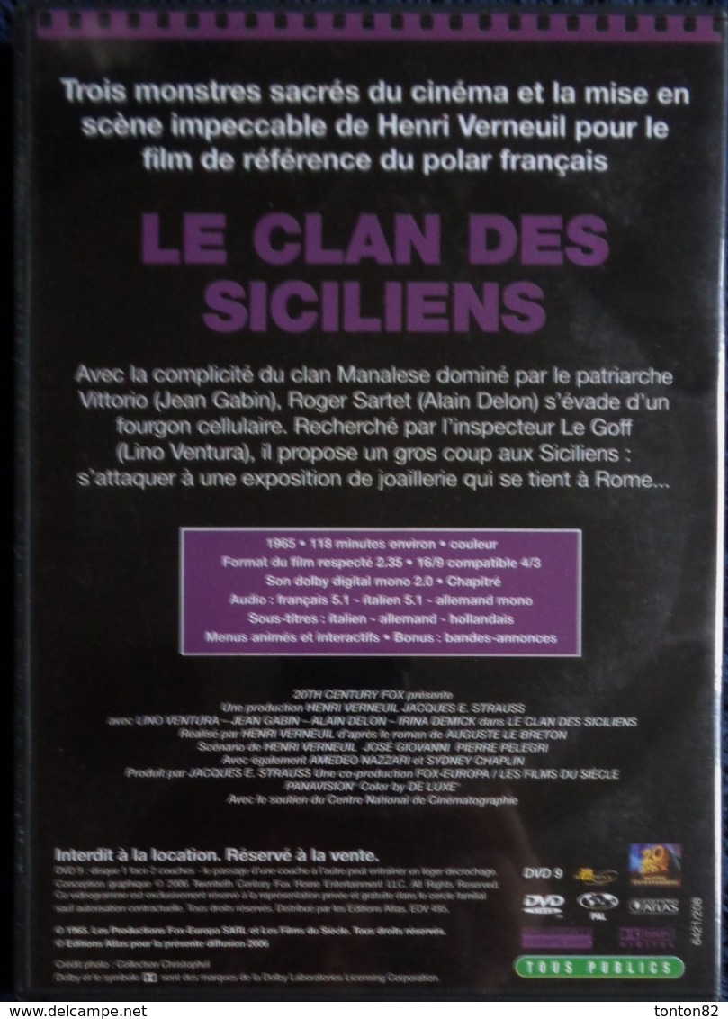 LINO VENTURA - Le Clan Des Siciliens - Jean Gabin - Alain Delon . - Action, Aventure