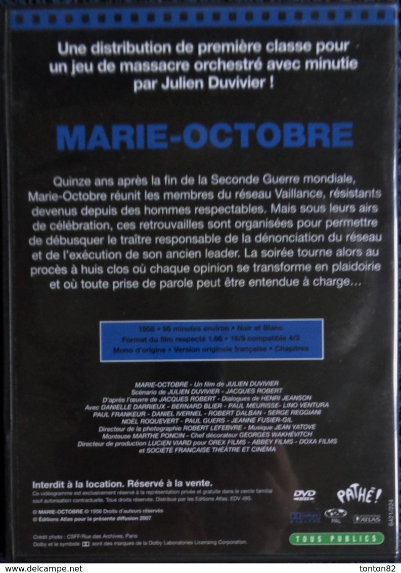 LINO VENTURA - Marie Octobre - De Julien Duvivier - Danielle Darieux - Bernard Blier - Paul Meurisse  . - Action & Abenteuer