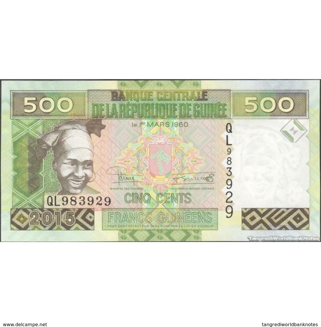 TWN - GUINEA 47 - 500 Francs 2015 Prefix QL UNC - Guinea