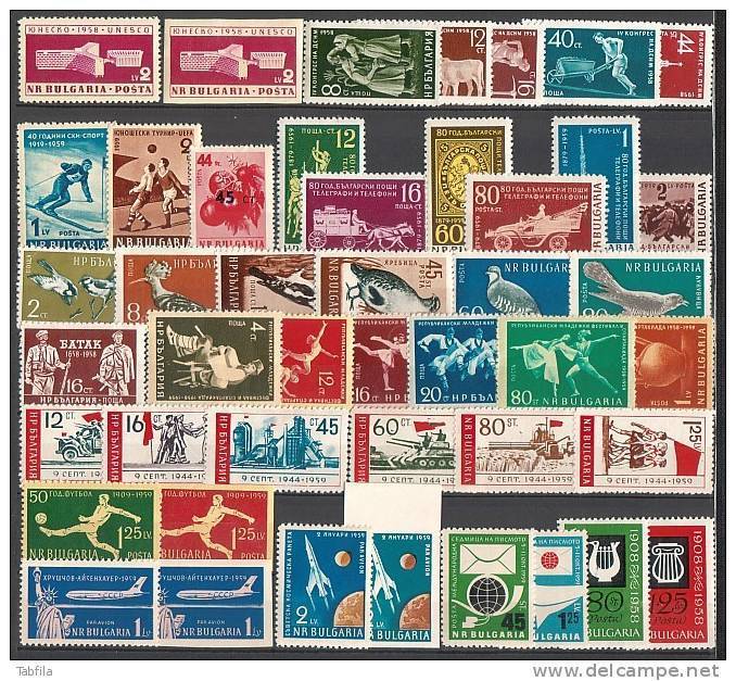 BULGARIA - 1959 - Comp** - Yv 953/92 + PA 75/77a - Sans Bl. - Années Complètes