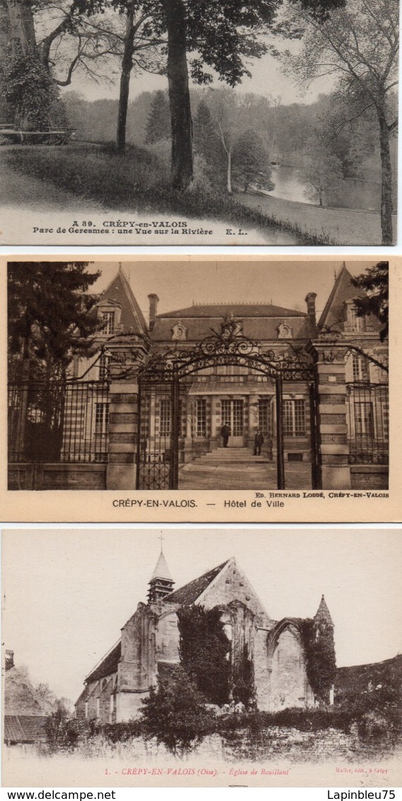 CPA 60 Oise Crépy En Valois Eglise Bouillant Hôtel Ville Parc Geresmes - Crepy En Valois