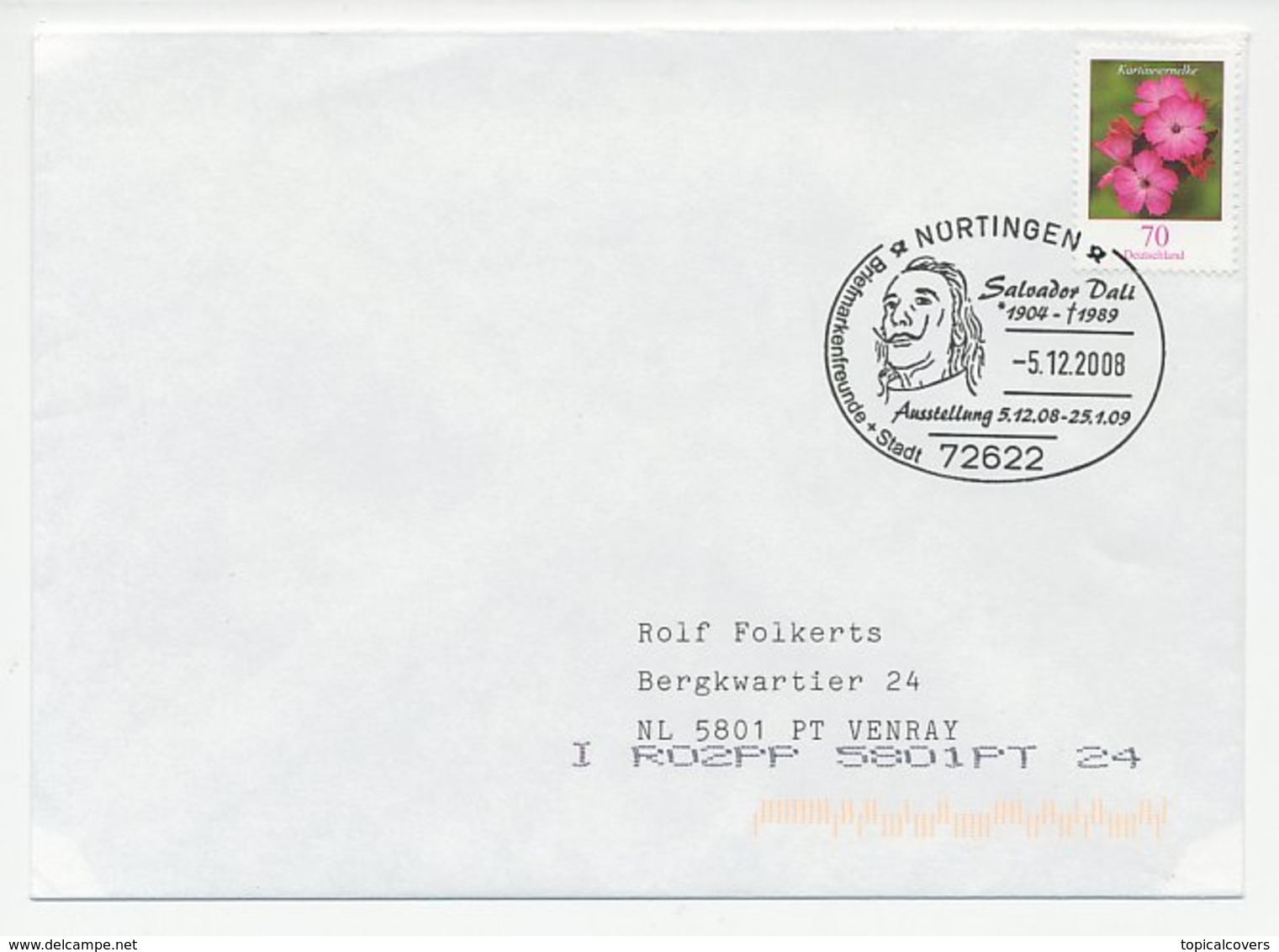 Cover / Postmark Germany 2008 Salvador Dali - Painter - Autres & Non Classés